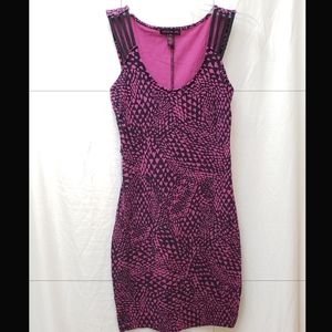 Material Girl Medium Pink Black bodycon Mini Dress